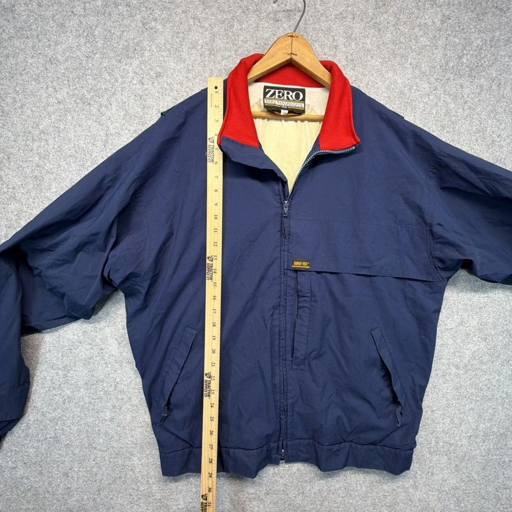 Vtg Zero Restriction GORE-TEX Golf Jacket XL Mens Navy Blue Waterproof Rain USA